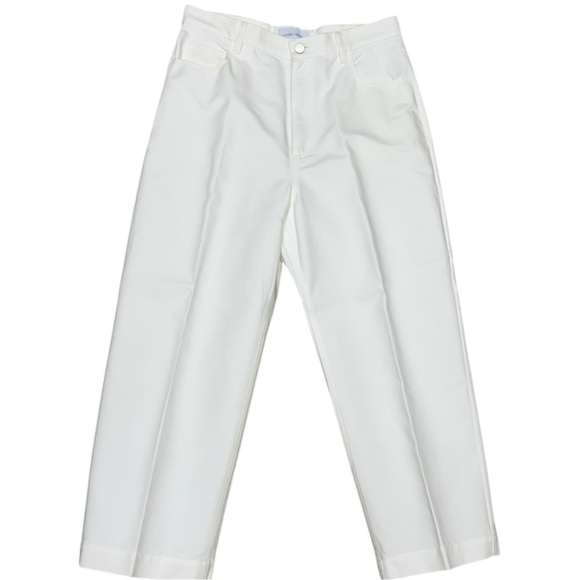 Christian Wijnants Pelanac Cropped Wide Leg Trousers - White Denim, Size 8 - Picture 3 of 15
